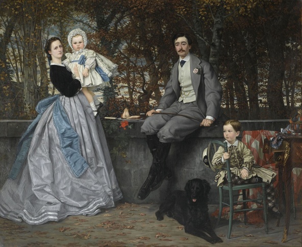 James Tissot-Portrait du marquis et de la marquise de Miramon et de leurs enfants