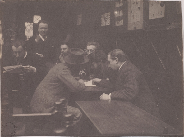 Henri Rivière-Membres du Chat noir conversant à une table