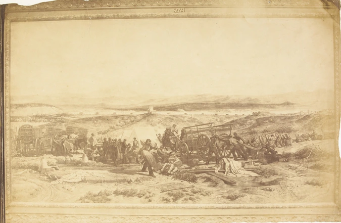 "La Levée du camp du midi ; 22 novembre 1854", peinture d'Emile Loubon - André Adolphe Eugène Disdéri