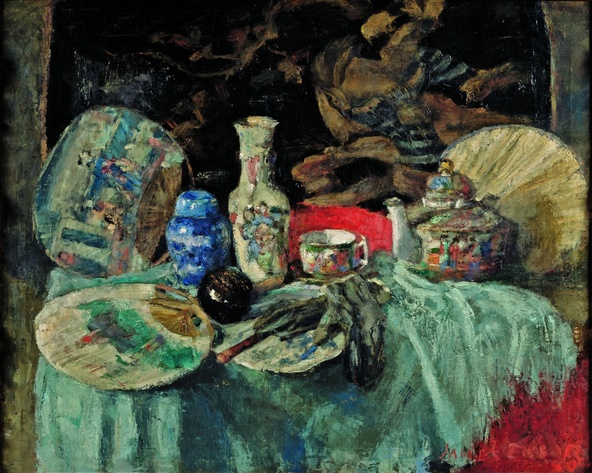 James Ensor-Chinoiseries avec éventails