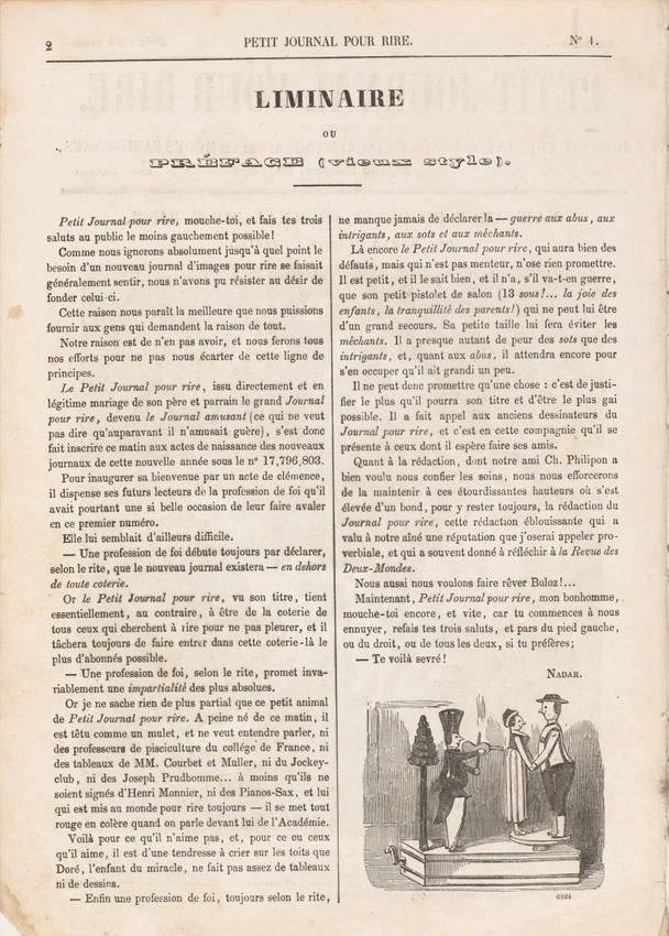 Petit Journal pour Rire, numéro 1 - Nadar