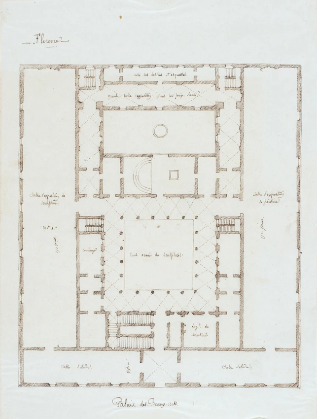 Plan du Palais des Beaux-Arts, Florence - Edouard Villain