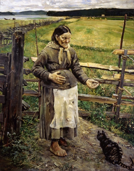 Akseli Gallen-Kallela-La vieille femme et le chat (Akka ja kissa)