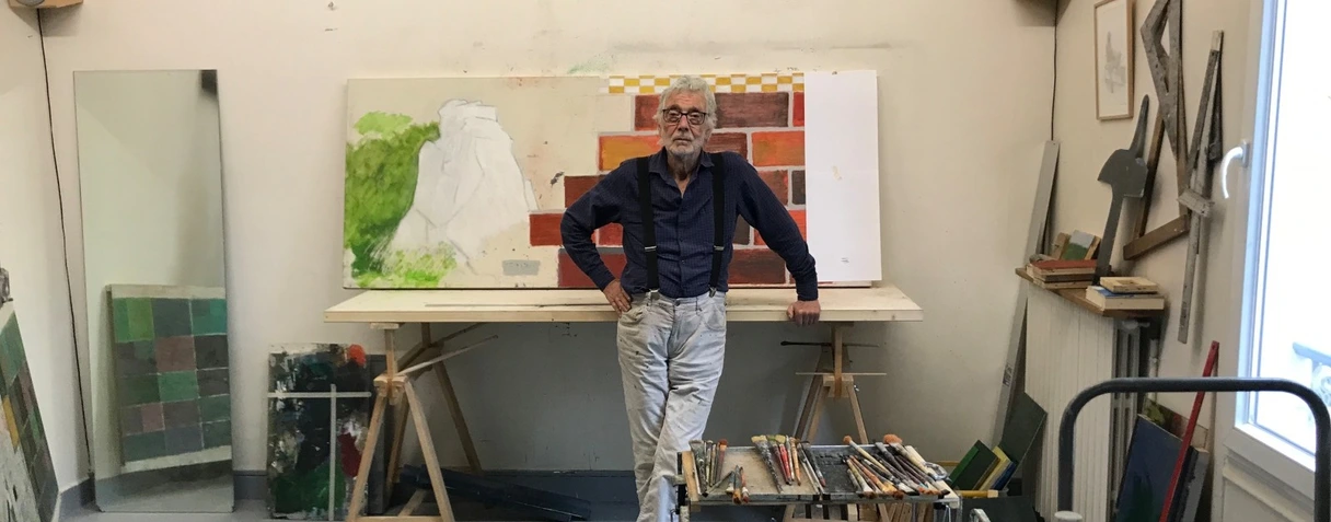 Pierre Buraglio dans son atelier