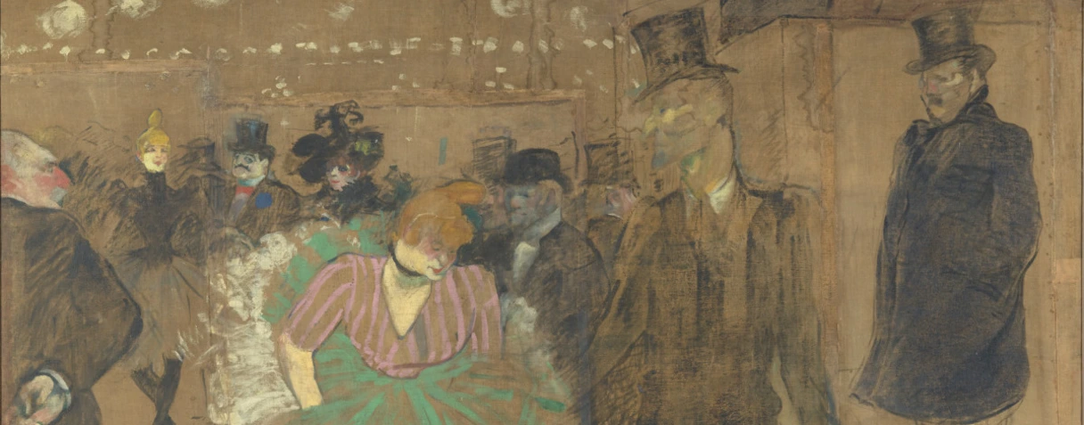tableau, Henri de Toulouse-Lautrec, Panneau pour la baraque de la Goulue, à la Foire du Trône à Paris, en 1895