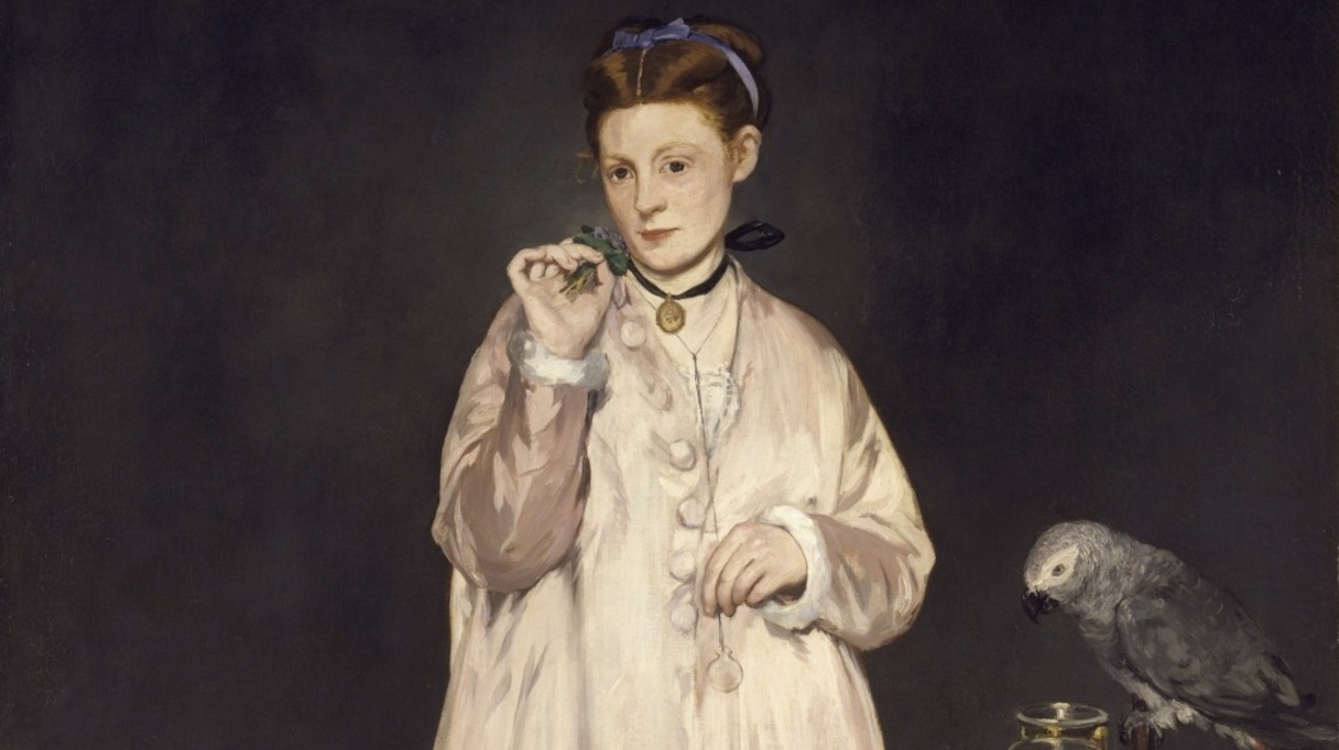 Jeune dame en 1866, dite aussi la femme au perroquet (1866), Edouard Manet