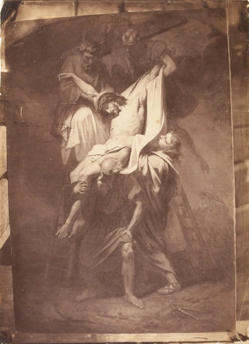 "Descente de croix", peinture de Jean Raymond Hippolyte Lazerges - André Adolphe Eugène Disdéri
