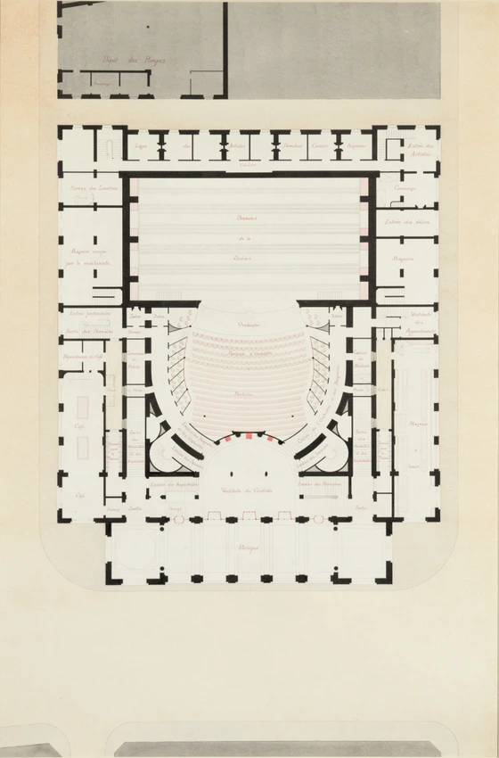 Théâtre de Reims, plan du rez-de-chaussée - Alphonse Gosset