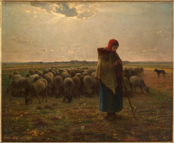 Bergère avec son troupeau - Jean-François Millet