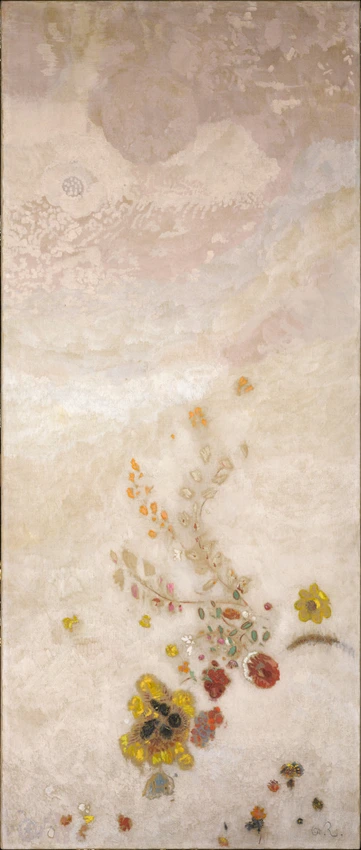 Grand panneau à décor végétal, fond clair - Odilon Redon