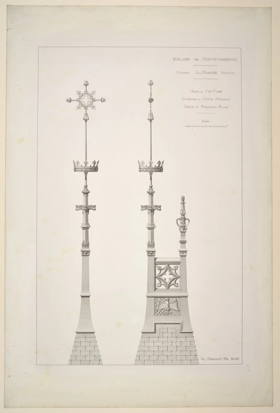 Deux modèles de croix et crête pour l'église de Montmorency - Maison Monduit