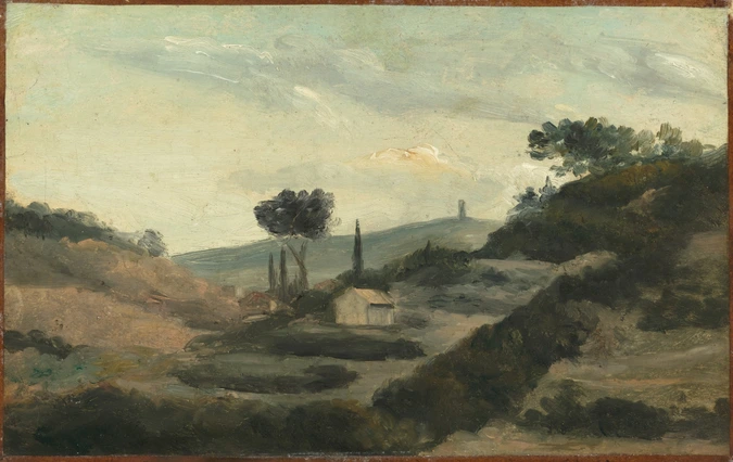 Paysage de la campagne d'Aix à la tour de César - Paul Cézanne