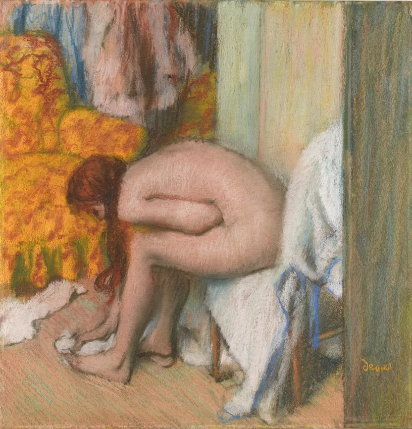 Femme à sa toilette essuyant son pied gauche - Edgar Degas