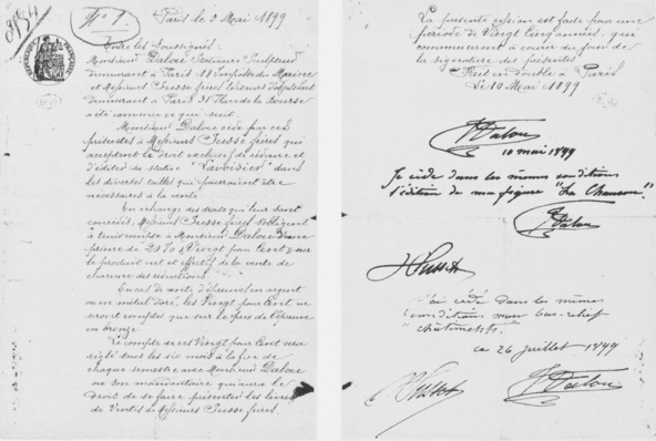 Contrat entre Dalou et Susse Frères