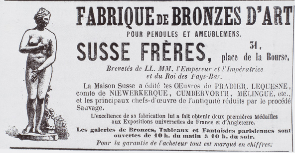 Publicité pour la maison Susse Frères