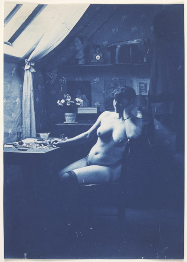 Femme assise, nue, dans l'atelier de l'artiste - Charles-François Jeandel