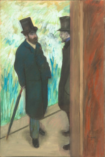 Edgar Degas-Ludovic Halevy et Albert Boulanger-Cavé dans les coulisses de l'Opéra