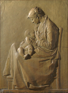 Alexandre Charpentier-Jeune mère allaitant son enfant