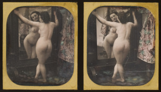 Auguste Belloc-Femme nue devant un miroir