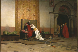 tableau, Jean-Paul Laurens, L'excommunication de Robert le Pieux, en 1875