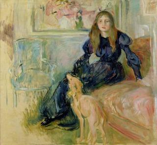 Berthe Morisot-Jeune fille au lévrier (Julie Manet et sa levrette Laërte)