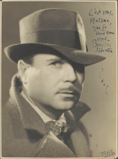 Portrait de Paul Guillaume de profil, coiffé d'un feutre (Inscription&nbsp;: