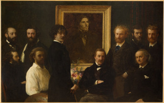 Edouard Manet (détail du tableau Hommage à Delacroix), Fantin-Latour Ignace Henri Jean Théodore (1836-1904) peintre,, Fantin-Latour, Henri