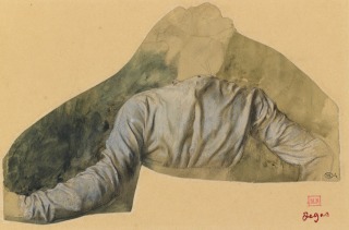 Edgar Degas-Jeune femme en buste vue de dos, étude pour Sémiramis construisant Babylone