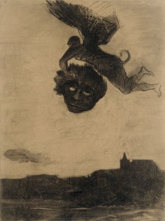 Odilon Redon-Démon ailé tenant un masque