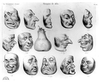 Honoré Daumier-Masques de 1831, planche 143, La Caricature, n 71, 8 mars 1832