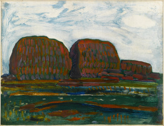 tableau, Piet Mondrian, Meules de foin III, vers 1908
