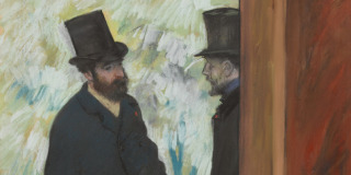 Edgar Degas, Ludovic Halevy et Albert Boulanger-Cavé dans les coulisses de l'Opé