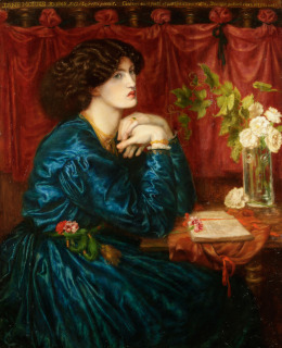 Dante Gabriel Rossetti-Jane Morris, la robe de soie bleue