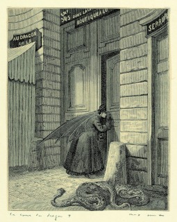 Max Ernst-Collage tiré de Une semaine de bonté. La cour du dragon 4