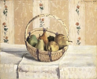 Camille Pissarro-Nature morte : pommes et poires dans un panier rond