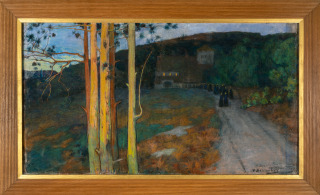 pastel, André Devambez, Procession au crépuscule, 1902