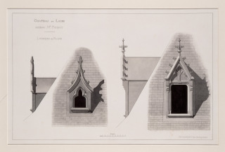 Deux modèles de lucarnes, château du Lude, Monduit (Maison)|Monduit, Philippe
