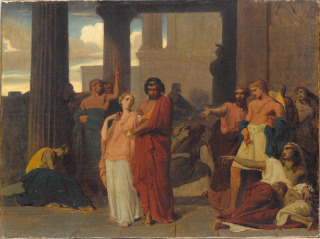 Oedipe et Antigone s'exilant de Thèbes