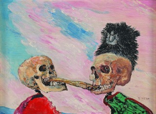 James Ensor-Squelettes se disputant un hareng saur