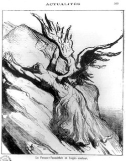 Honoré Daumier-La France-Prométhée et l'aigle-vautour, Le Charivari, 13 février 1871