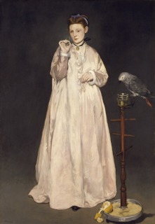 Edouard Manet-Jeune dame en 1866, dite aussi la femme au perroquet