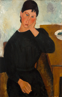 Amedeo Modigliani (1884-1920), Elvire assise, accoudée à une table, 1919