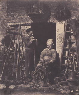 Paysan et paysanne écossant des haricots, Humbert de Molard, Louis Adolphe