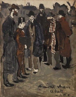 Pablo Picasso-Groupe de catalans à Montmartre: Pichot, Mañach, Casagemas, Brossa, Picasso et Gener