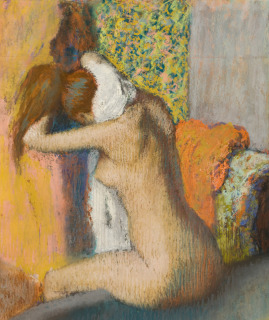 Après le bain, femme nue s'essuyant la nuque (détail) (en 1898), Degas, Edgar