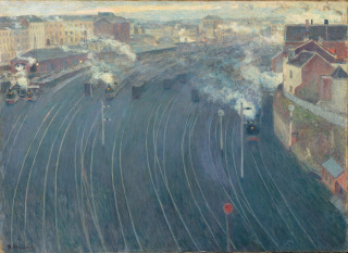 Vue de la gare du Luxembourg à Bruxelles, Ottmann, Henri