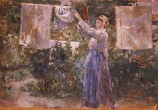 Berthe Morisot-Blanchisseuse (Paysanne étendant du linge)