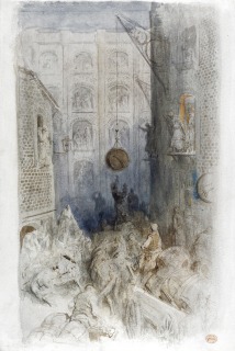 Gustave Doré-Docks de Londres, dessin préparatoire pour l'illustration de la p. 24 de Londres : un pèlerinage (London: A Pilgrimage) de Blanchard Jerrold