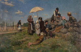 tableau, Fanny Brate, Konstvänner (Amateurs d'art ou Amis de l'art), en 1885
