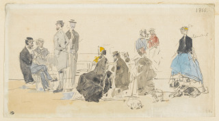 Sur la plage [En la playa], Boudin Louis-Eugène